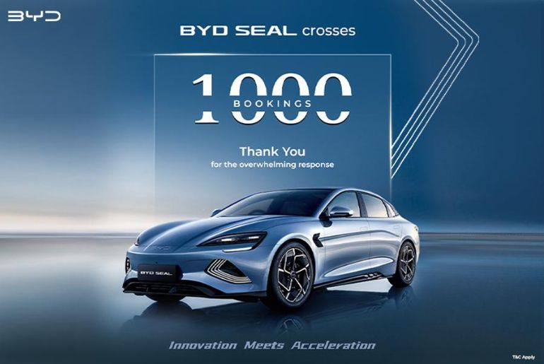 BYD India Surpasses 1,000 Bookings for Luxury Electric Sedan